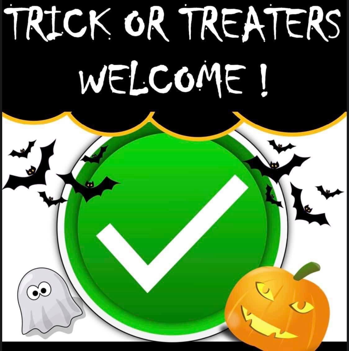 Trick or Treaters Welcome Sign